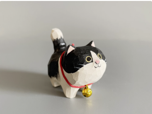 Hand-carved wood carving cute healing puppy golden retriever ornaments