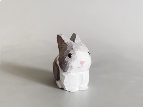 Hand-carved wood carving cute healing puppy golden retriever ornaments