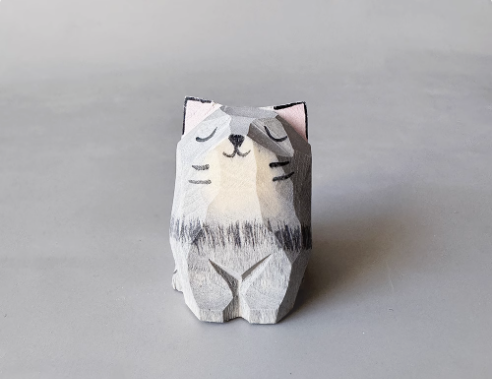 Hand-carved wood carving cute healing puppy golden retriever ornaments