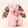pink pink rose personalized photo bunny with four color couple photos