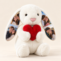 white red heart personalized photo bunny with four color couple photos
