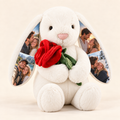 white red rose personalized photo bunny with four color couple photos