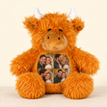 Personalized Photo Highland Cow Plush – Custom Collage Gift with example custom photographs